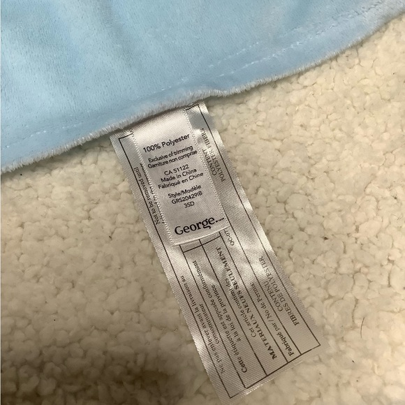 George Light Blue Plush Lion Lovey 12 inches Security Blanket Stuffed Animal Toy - Picture 4 of 5